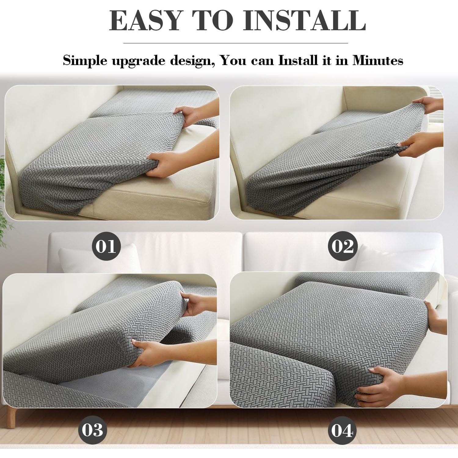 Funda de Sofá Seccional Disayu Gris Claro Antideslizante