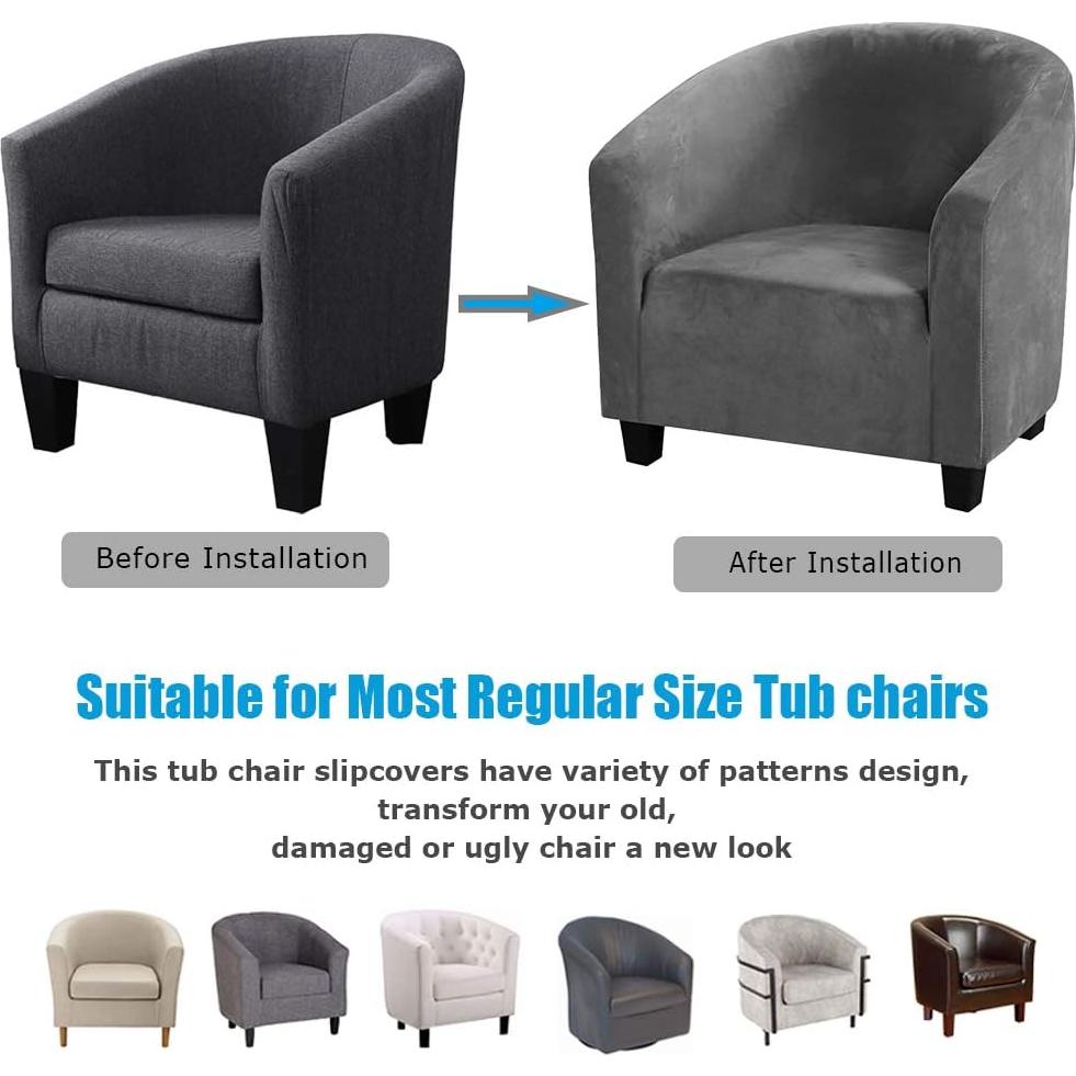 Funda de Silla Tubular MIFXIN Gris de Spandex Elástico