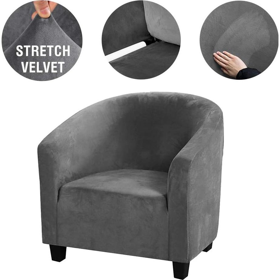 Funda de Silla Tubular MIFXIN Gris de Spandex Elástico