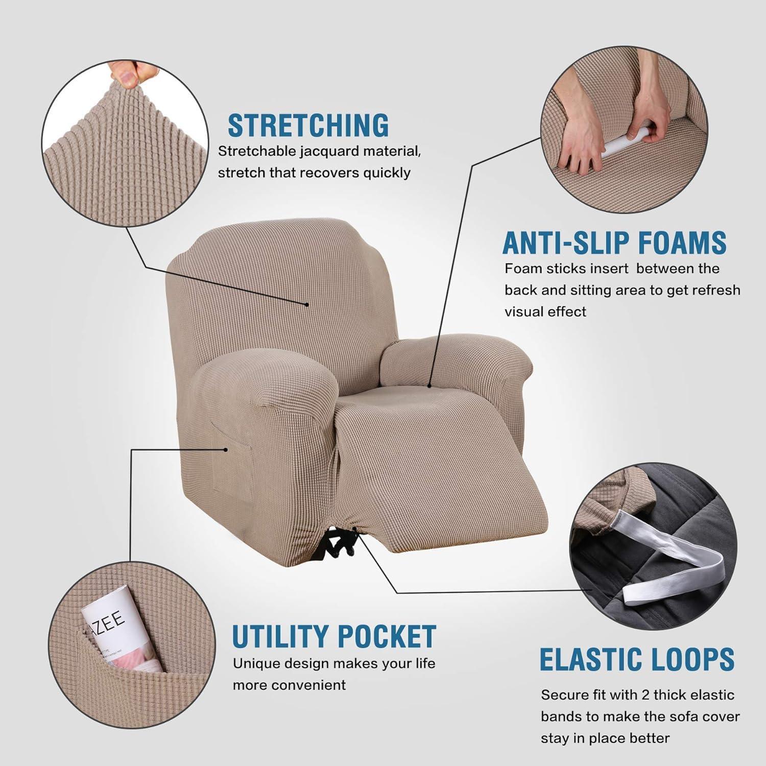 Funda de Sillón Reclinable H.VERSAILTEX Arena Antideslizante