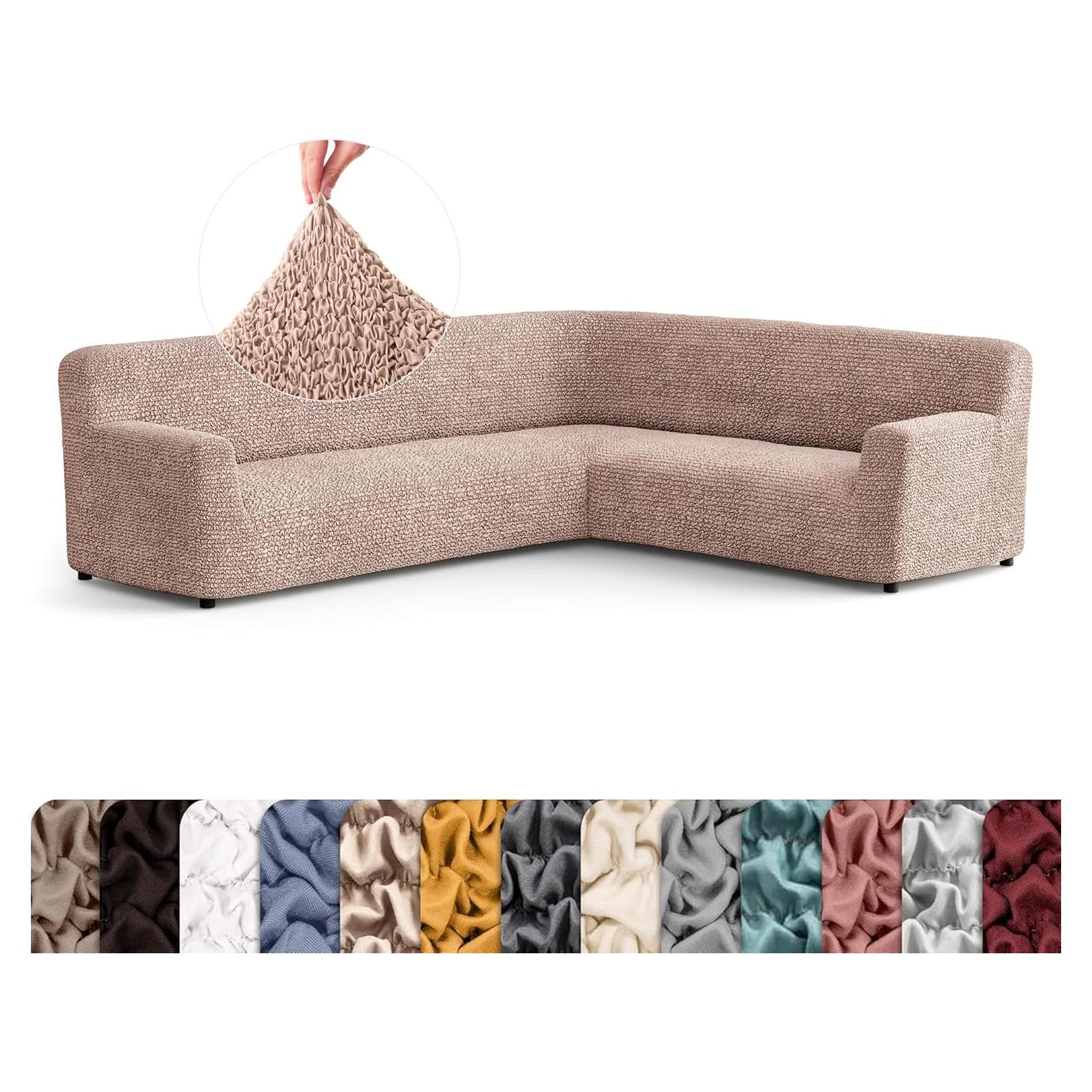 Funda Sofá Esquinero PAULATO 135-198 cm Taupe Lavable