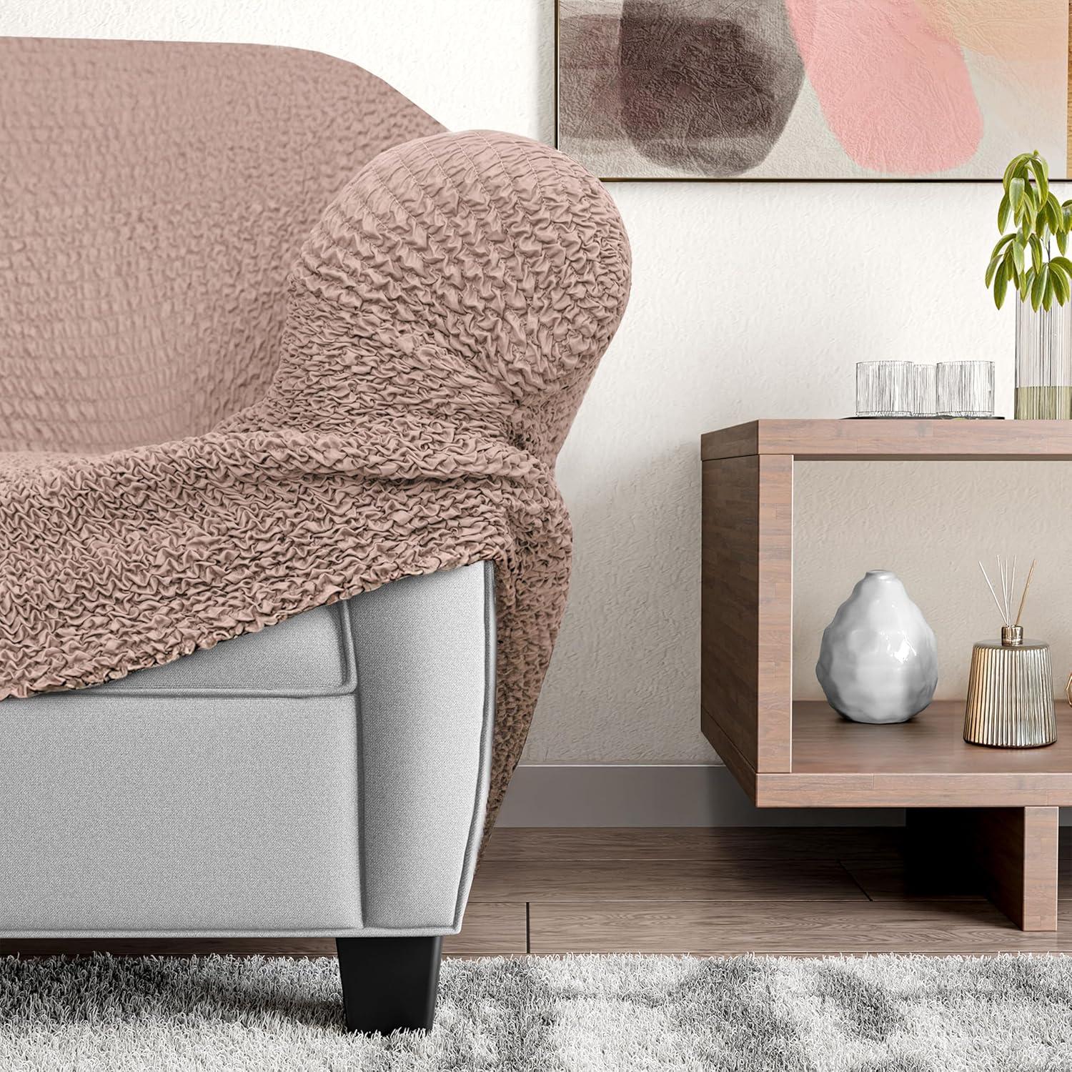 Funda Sofá Esquinero PAULATO 135-198 cm Taupe Lavable