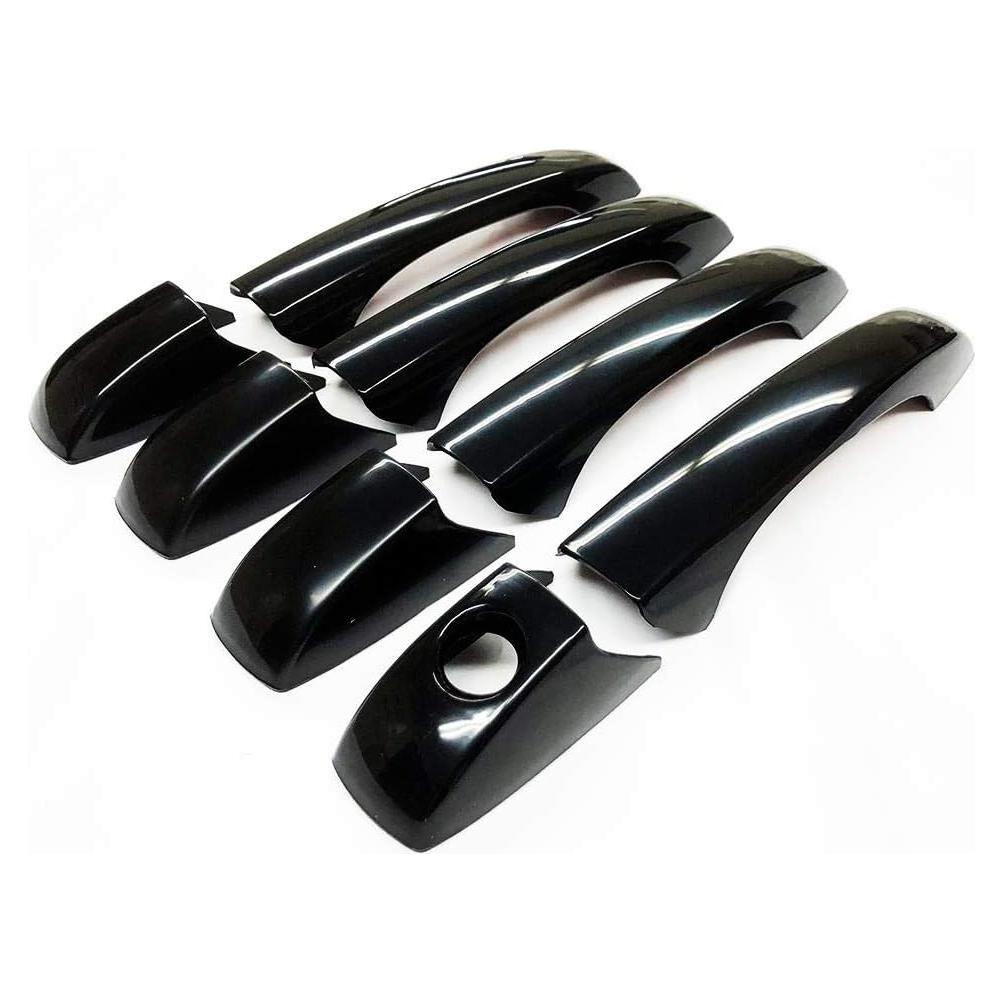 Cubiertas de Manijas de Puerta S SIZVER 8 Piezas Negro Brillante