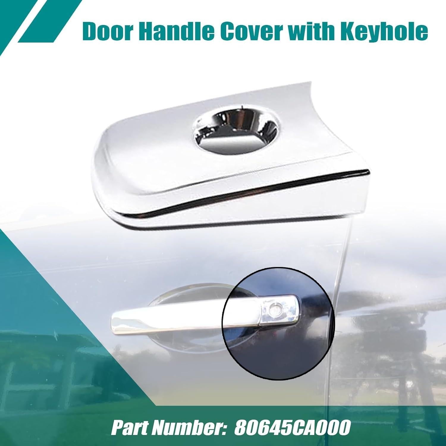 Cubierta de Manija de Puerta SecosAutoparts 80645CA000 Plateada