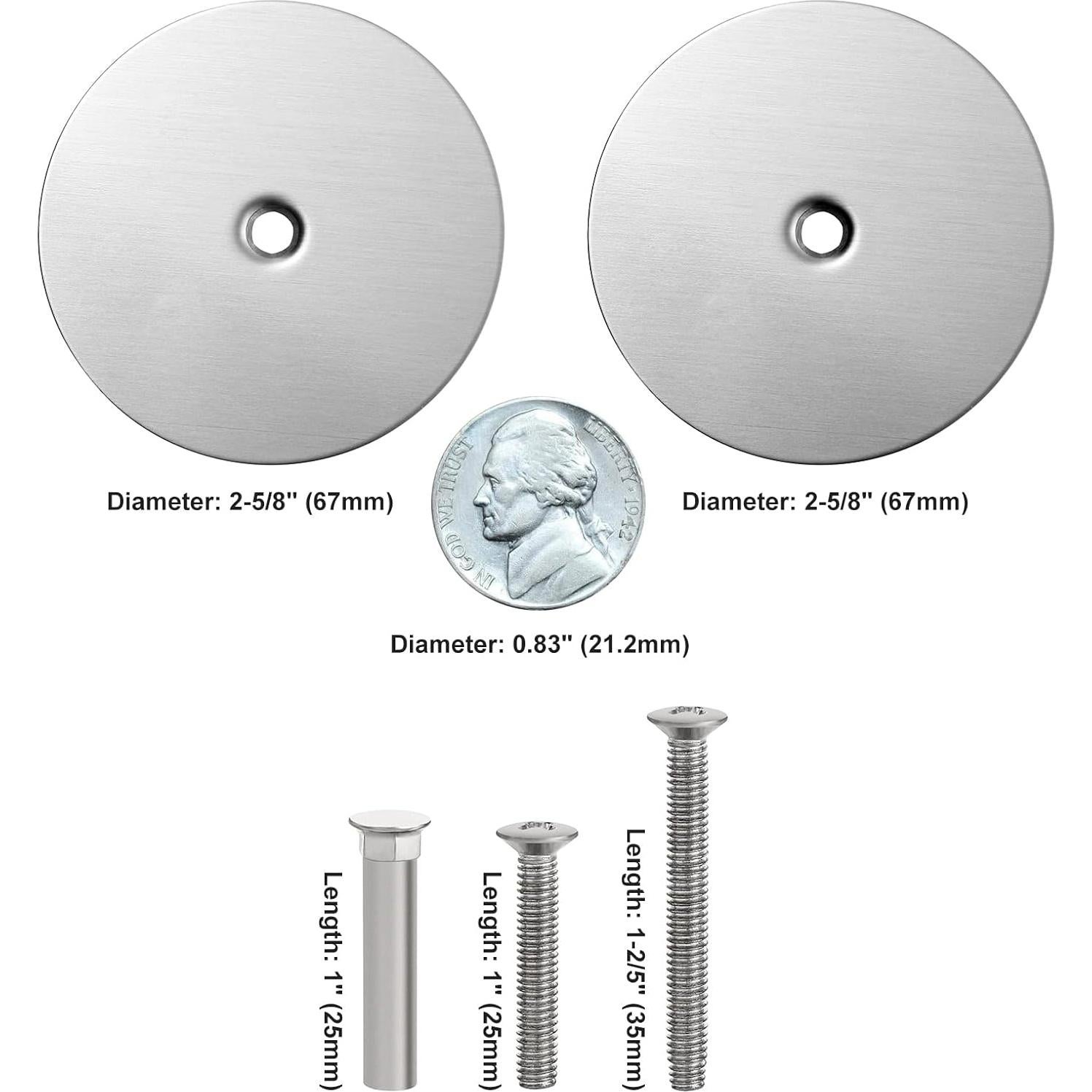 Placa de Cubierta de Agujero Redonda Acero Inoxidable 66mm