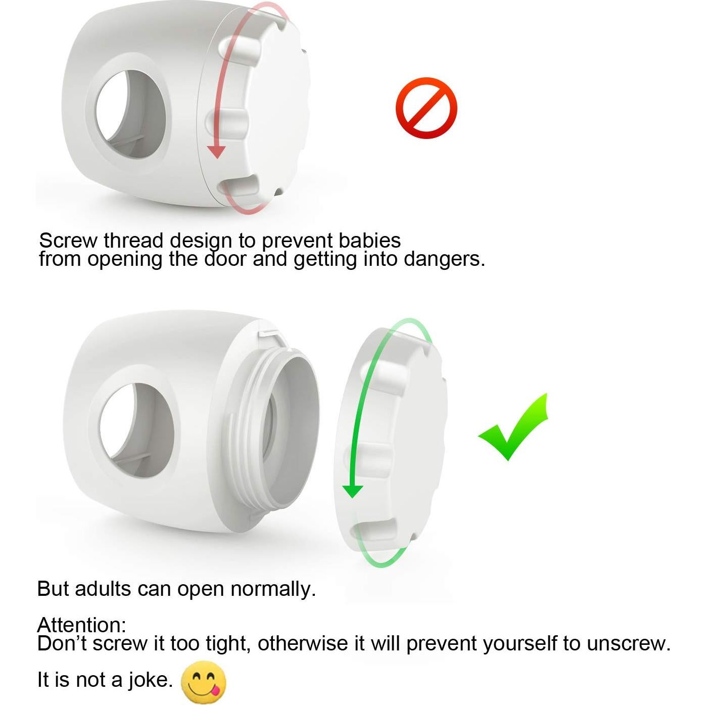 Cubierta de Seguridad Uxoz para Perilla de Puerta - 4 Unidades