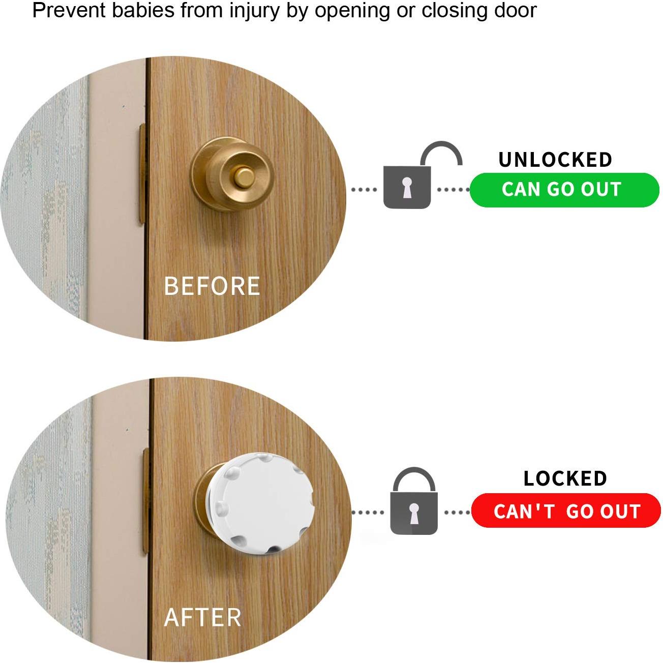 Cubierta de Seguridad Uxoz para Perilla de Puerta - 4 Unidades