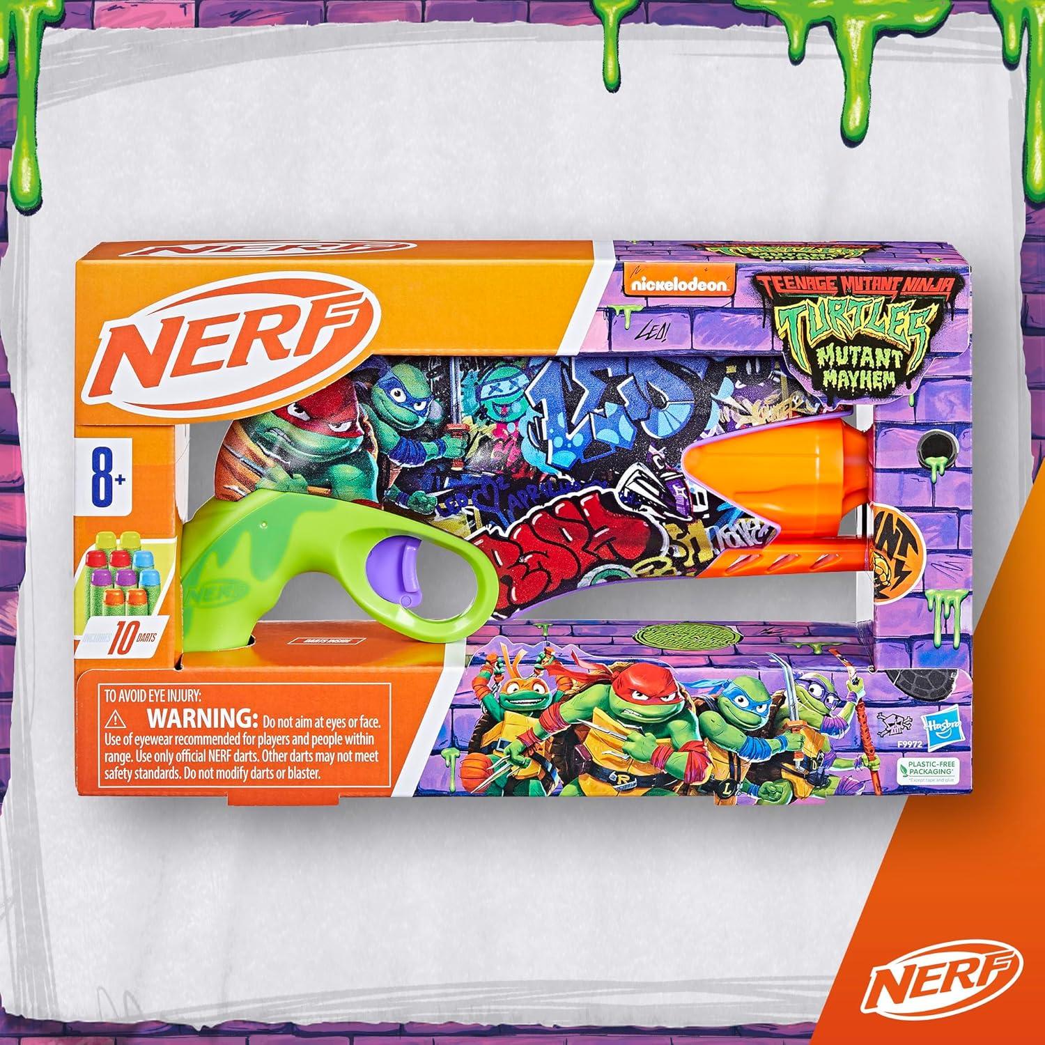 Blaster Nerf Tortugas Ninja Adolescente con 10 Dardos Elite