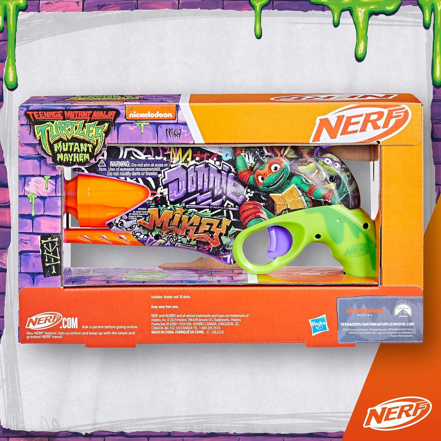 Blaster Nerf Tortugas Ninja Adolescente con 10 Dardos Elite