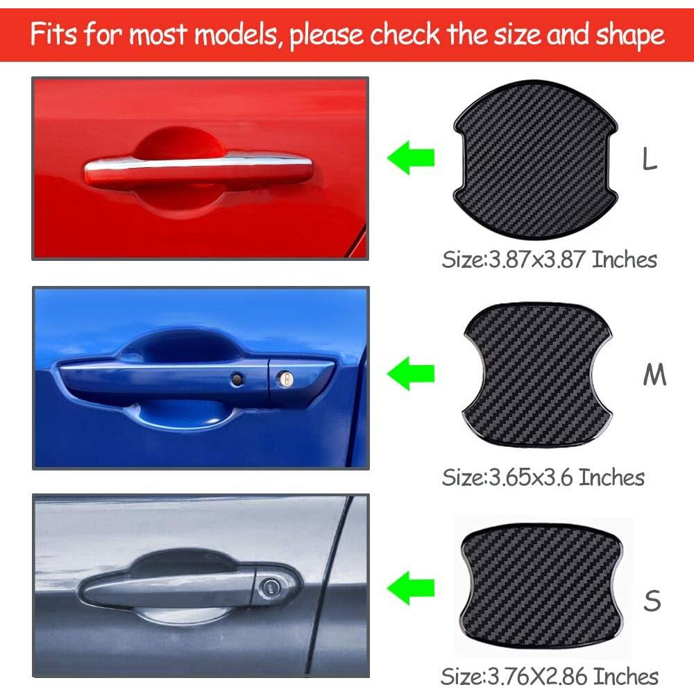 Protector de Manija de Puerta Auto WORCAS 3D Carbono Negro