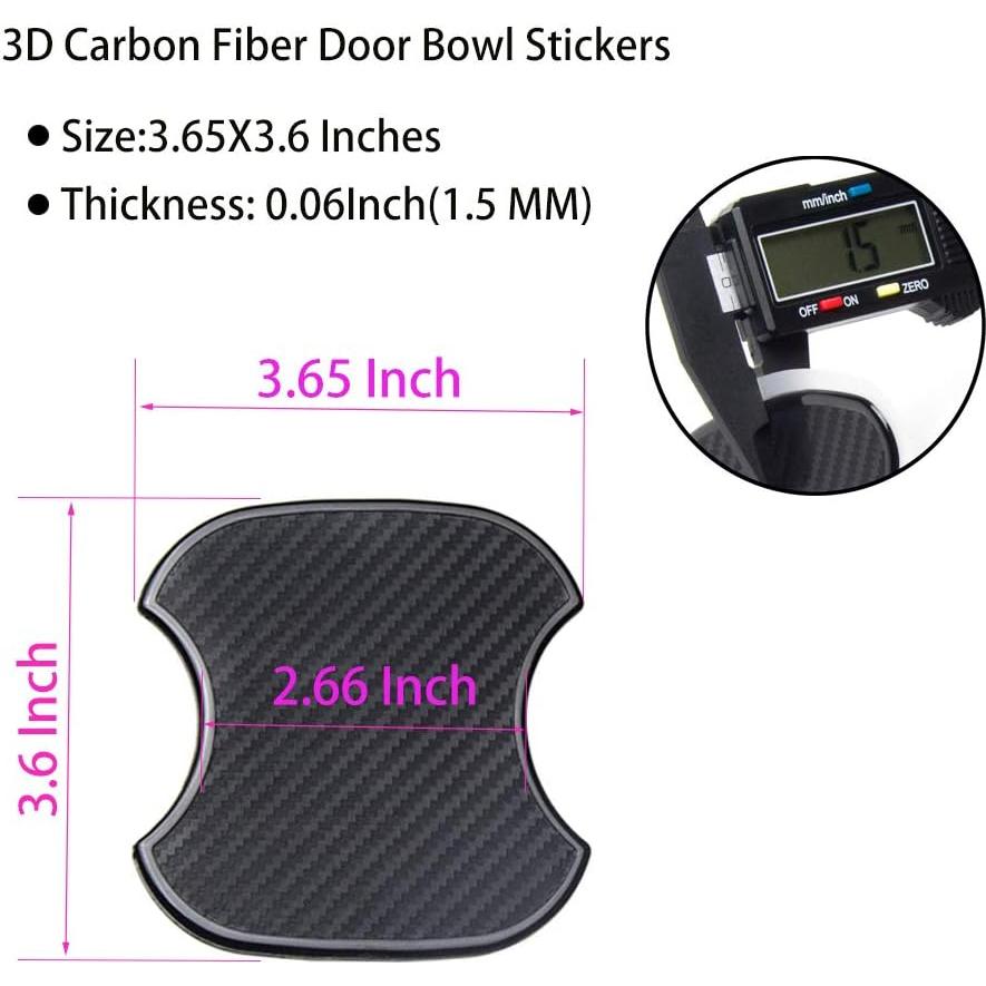 Protector de Manija de Puerta Auto WORCAS 3D Carbono Negro