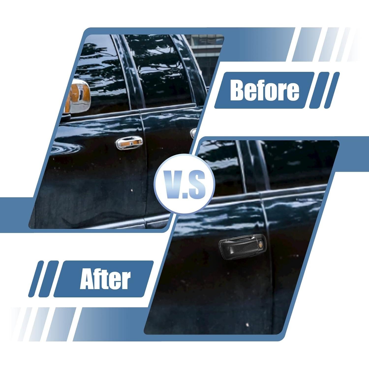 Cubierta de Manija de Puerta Exterior X AUTOHAUX 8pcs ABS Negro