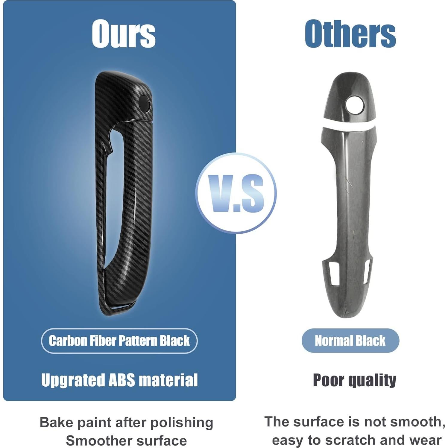 Cubierta de Manija de Puerta Exterior X AUTOHAUX 8pcs ABS Negro