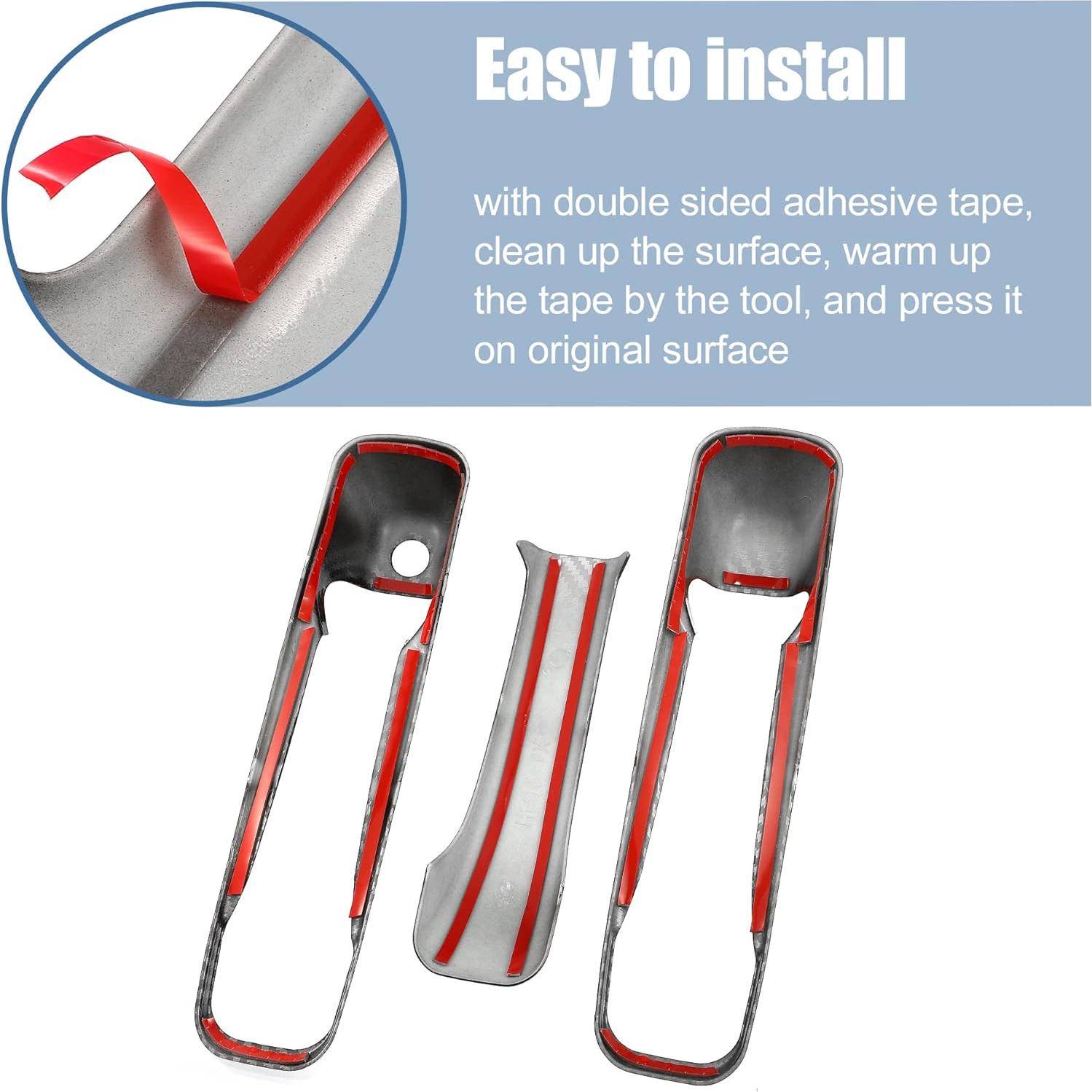 Cubierta de Manija de Puerta Exterior X AUTOHAUX 8pcs ABS Negro