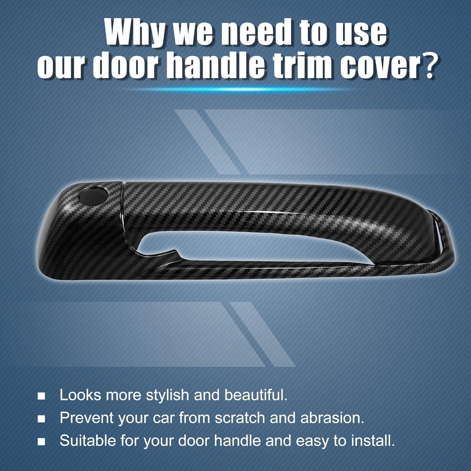 Cubierta de Manija de Puerta Exterior X AUTOHAUX 8pcs ABS Negro