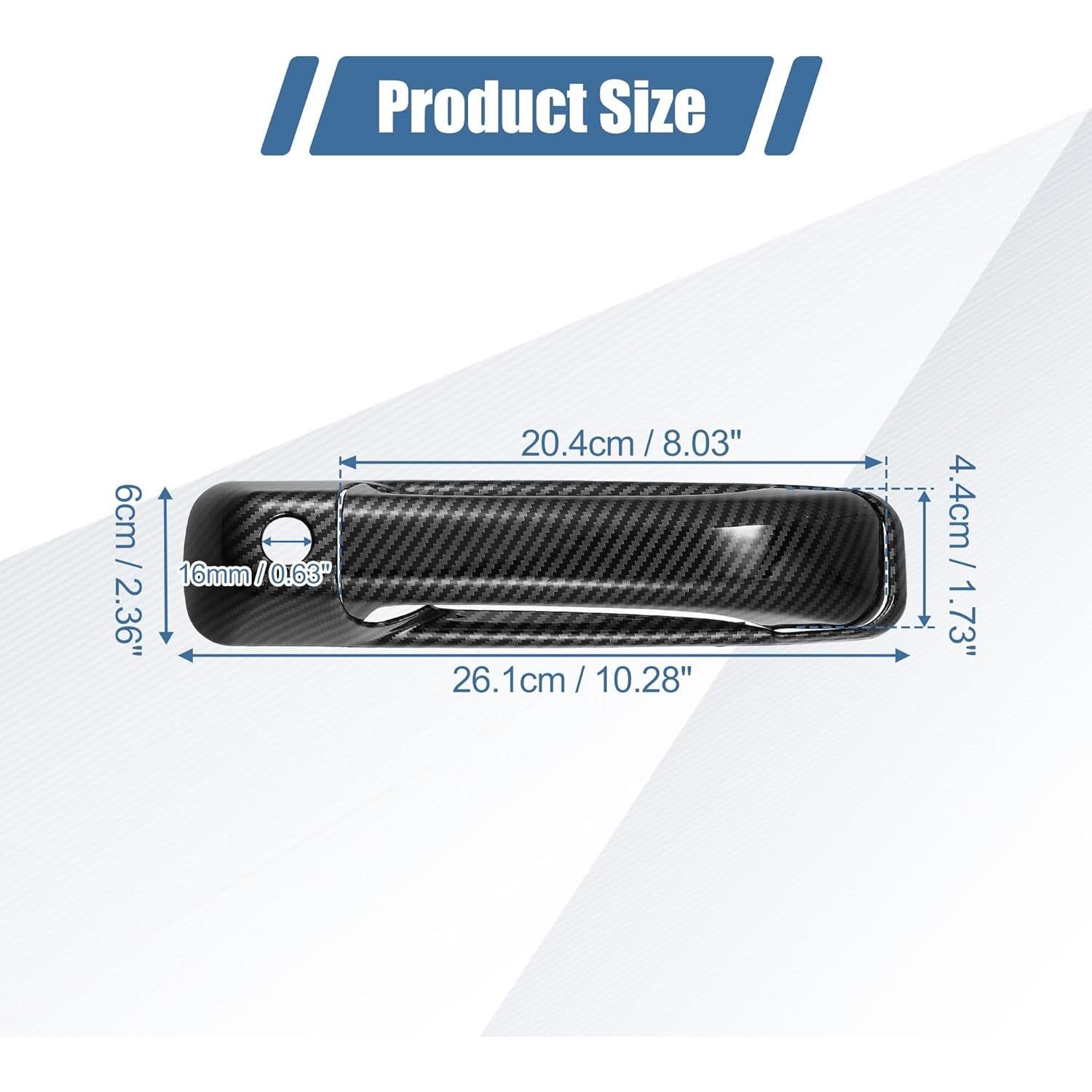 Cubierta de Manija de Puerta Exterior X AUTOHAUX 8pcs ABS Negro