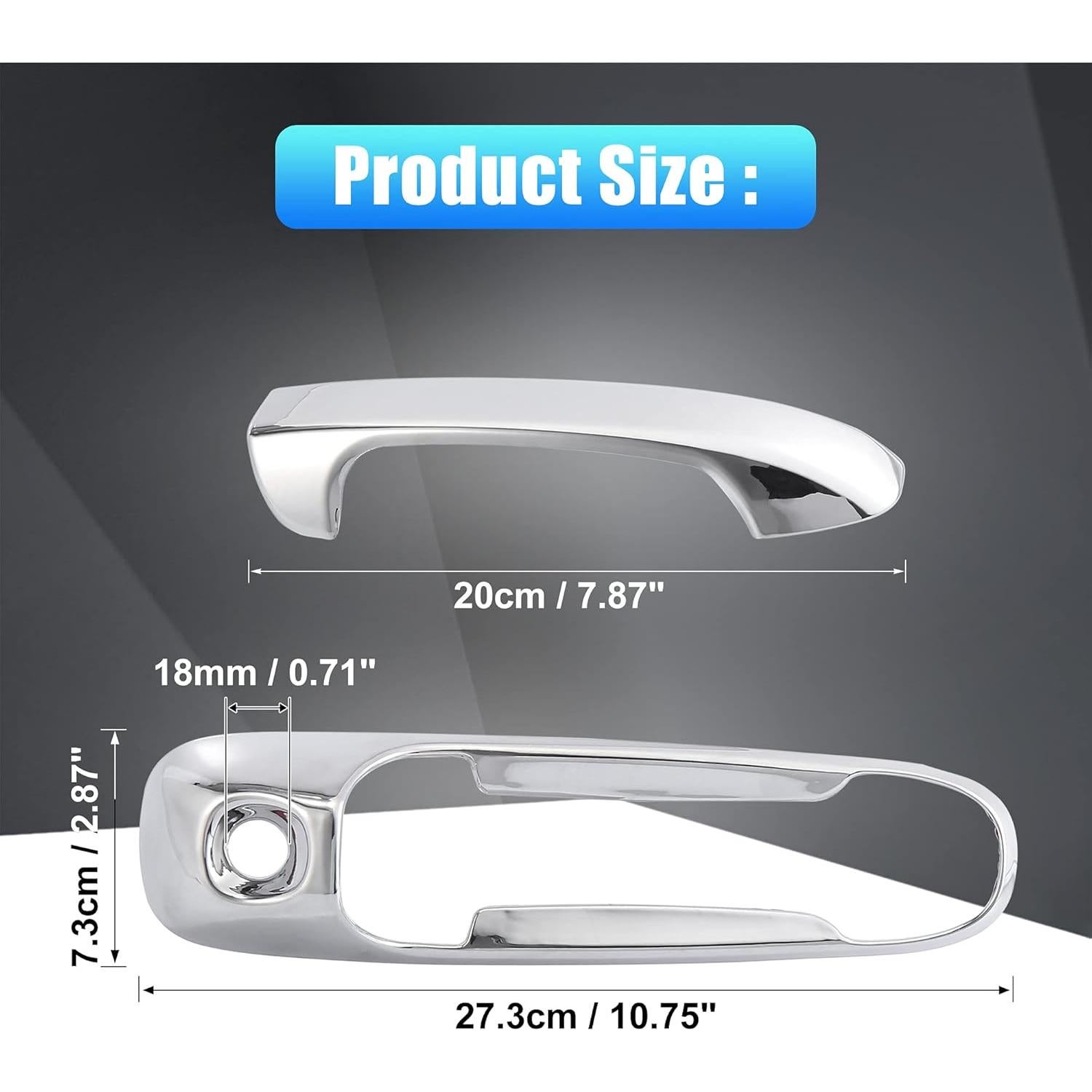 Cubierta de Manija de Puerta Exterior X AUTOHAUX 4 Pcs ABS