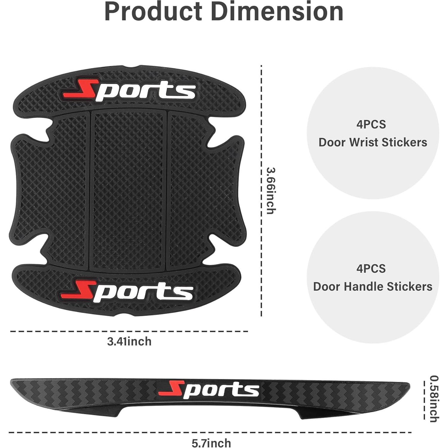 4 Protectores de Puerta y Manija de Coche Stacool Negro