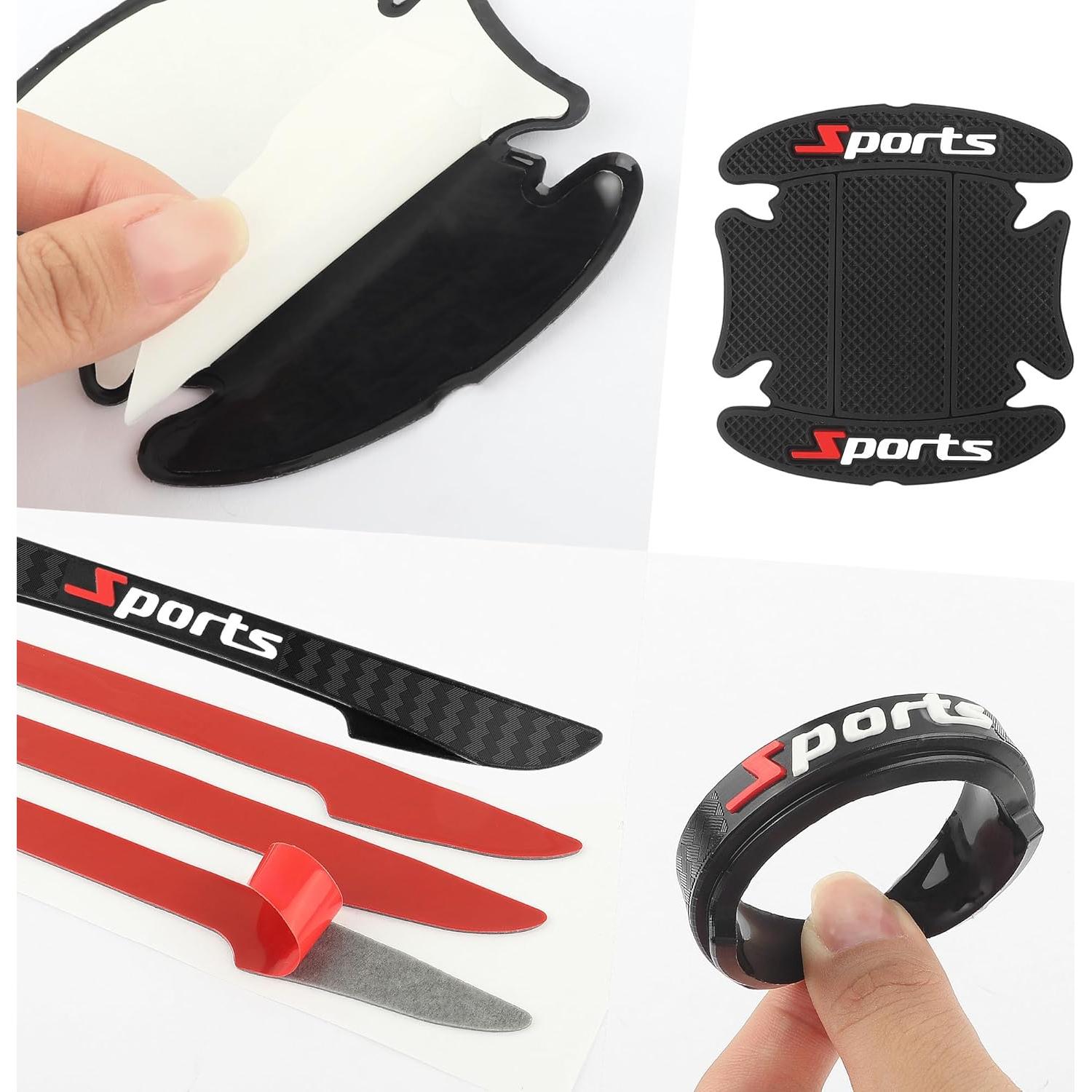 4 Protectores de Puerta y Manija de Coche Stacool Negro