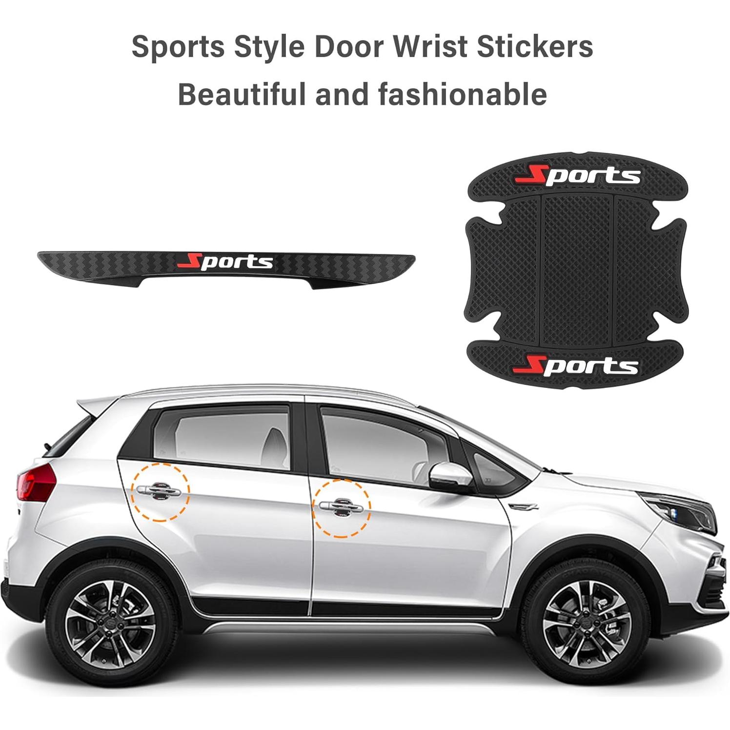 4 Protectores de Puerta y Manija de Coche Stacool Negro