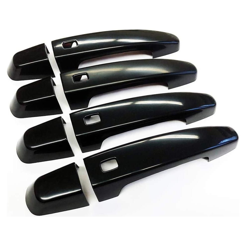 Cubiertas de Manijas de Puerta S SIZVER 8 Piezas Negro Brillante