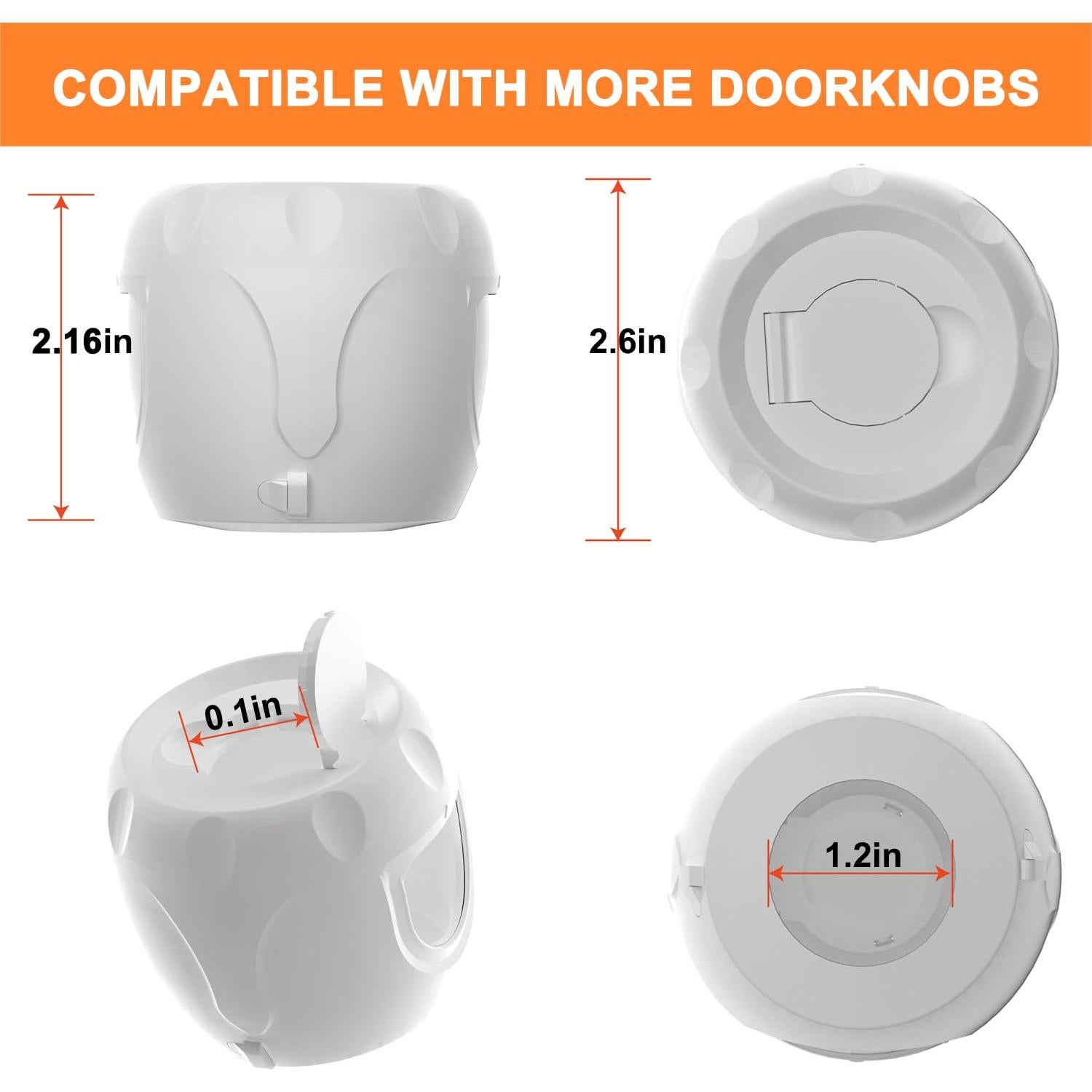Cubierta de Seguridad para Pomos de Puerta HEOATH - 4 Unidades