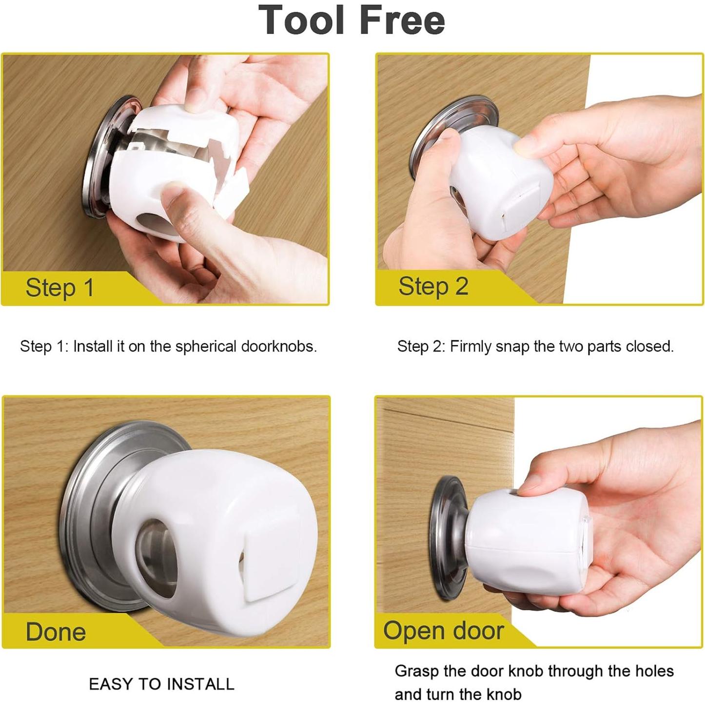 Cubierta de Seguridad para Pomos de Puerta Niños 4 Pzas