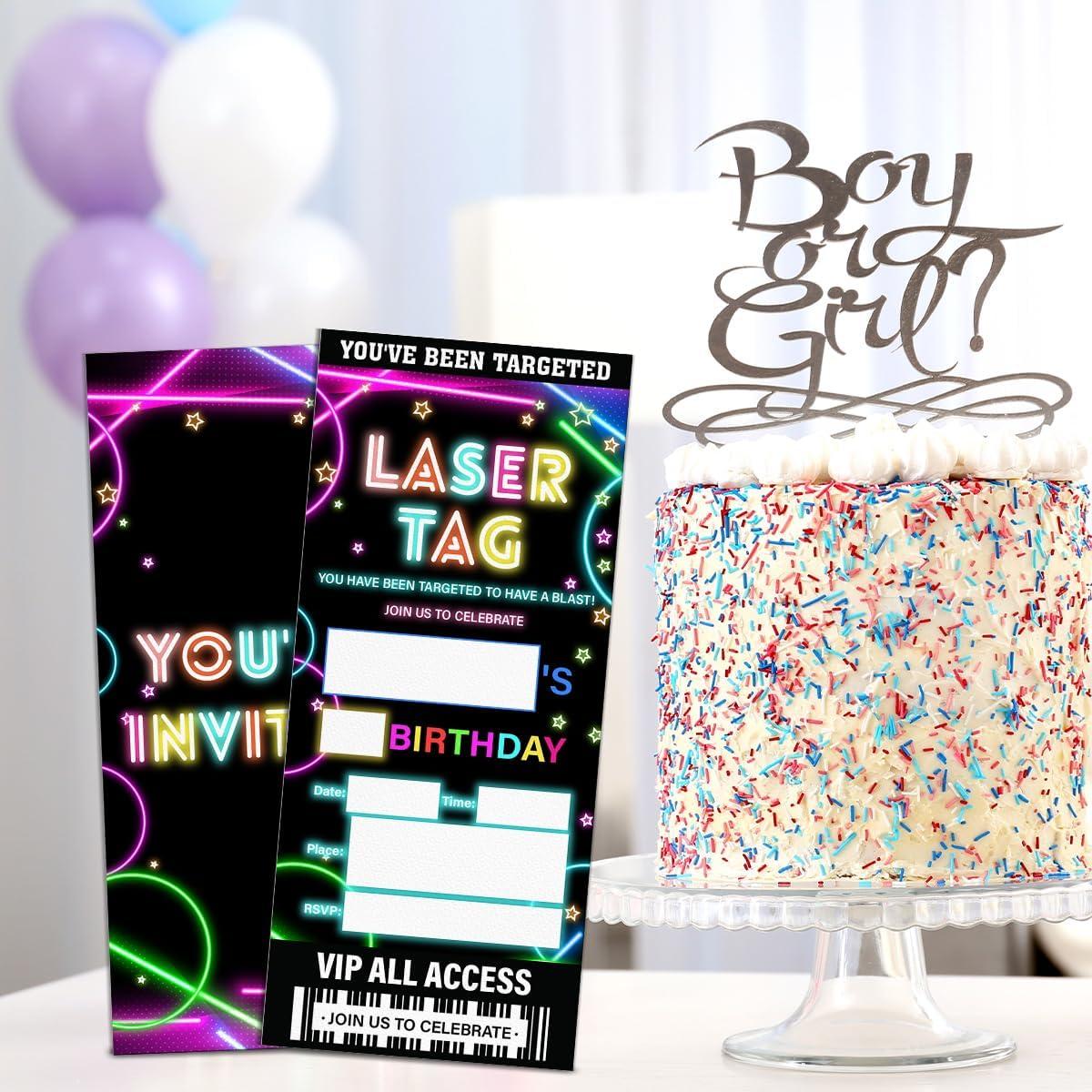 Invitaciones de Fiesta Laser Tag Qlnuk Set de 20 Tickets