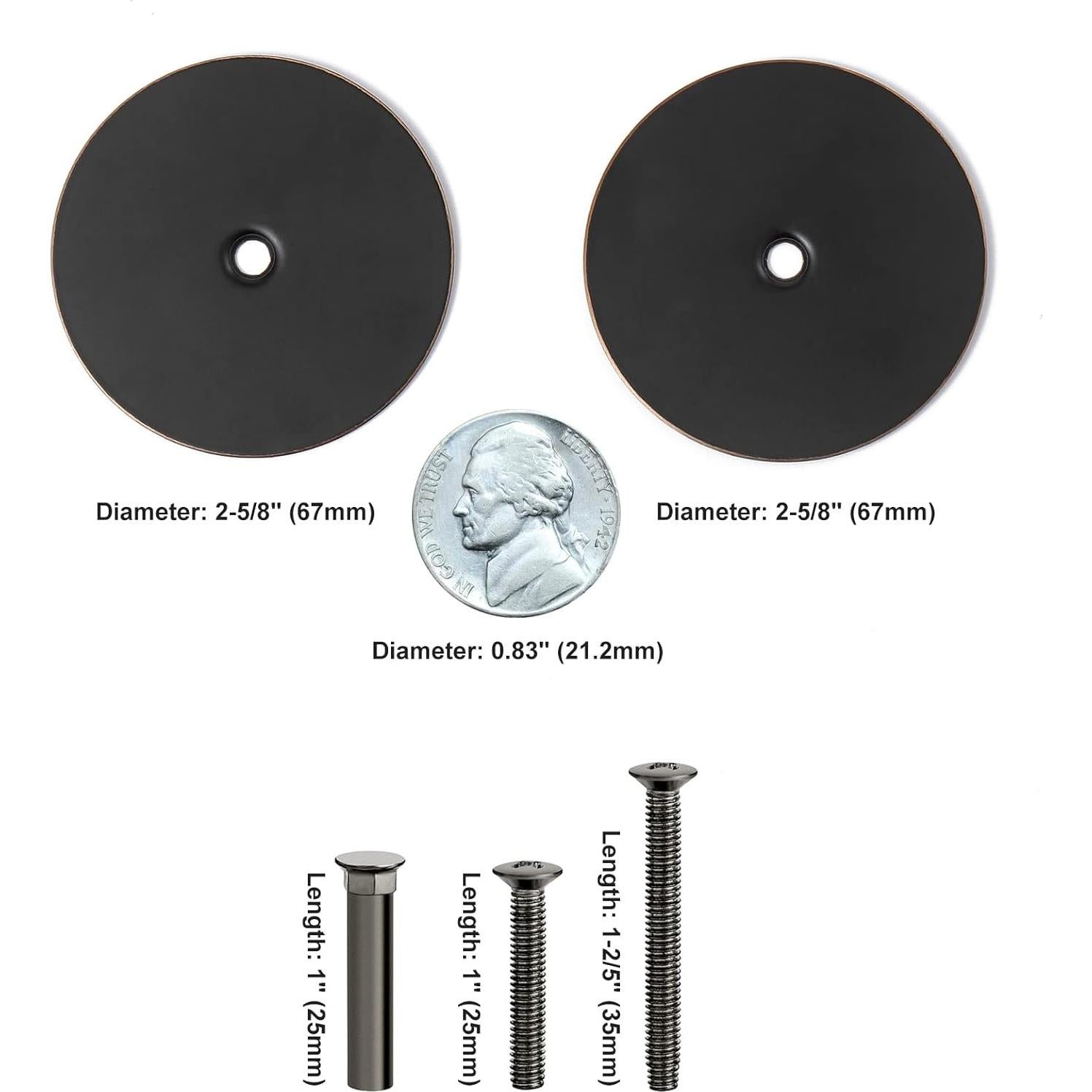 Placa de Cubierta de Agujero de Puerta Bronce Aceitado 66mm