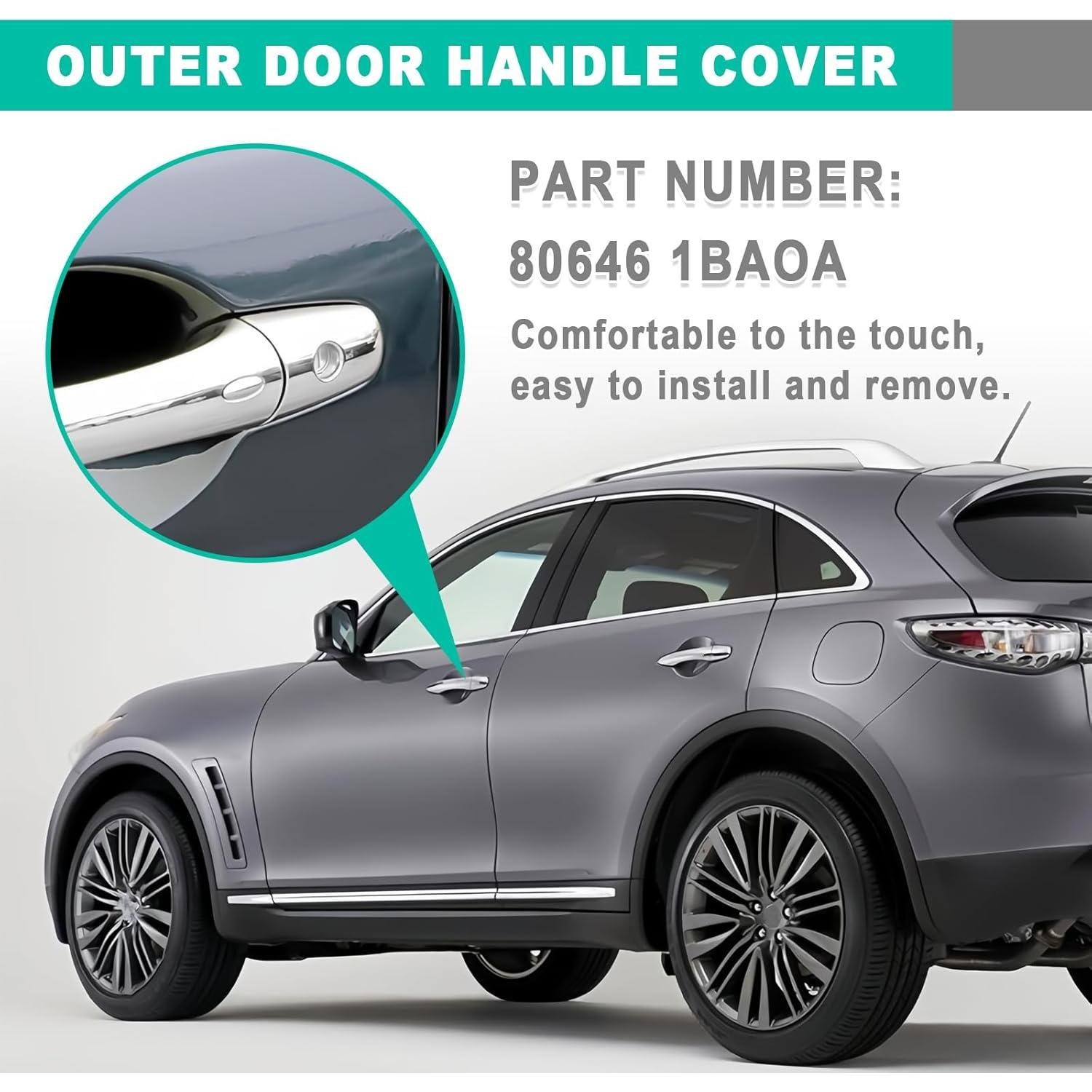 Cubierta Manija Puerta Exterior Auto SYudwen Plata