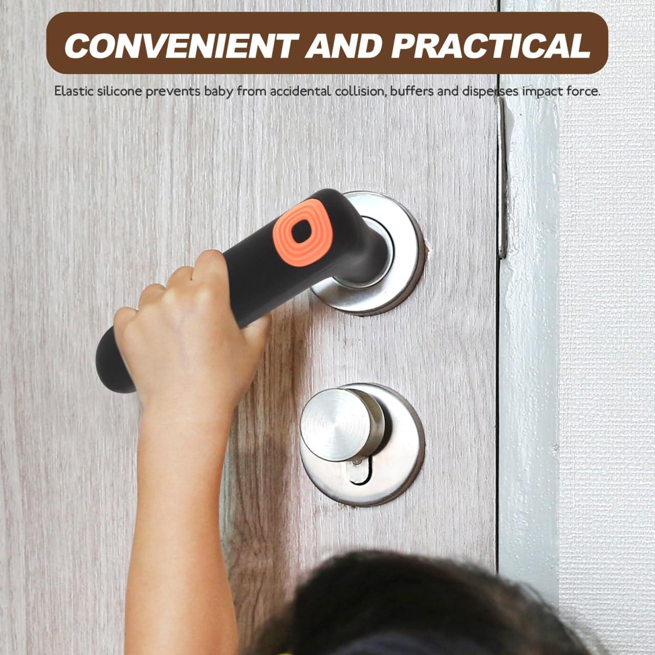 Cubierta de Mango de Puerta Silicona COHEALI Negra 14.4x5.2cm