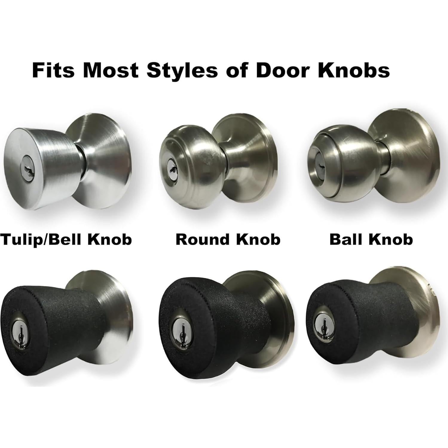 Cubierta Neopreno para Pomo de Puerta - Negro - D-101