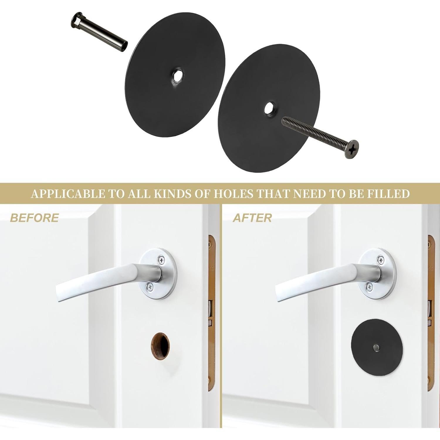 Placa de Cubierta Agujero Puerta Naubea 2.5" Negro Mate