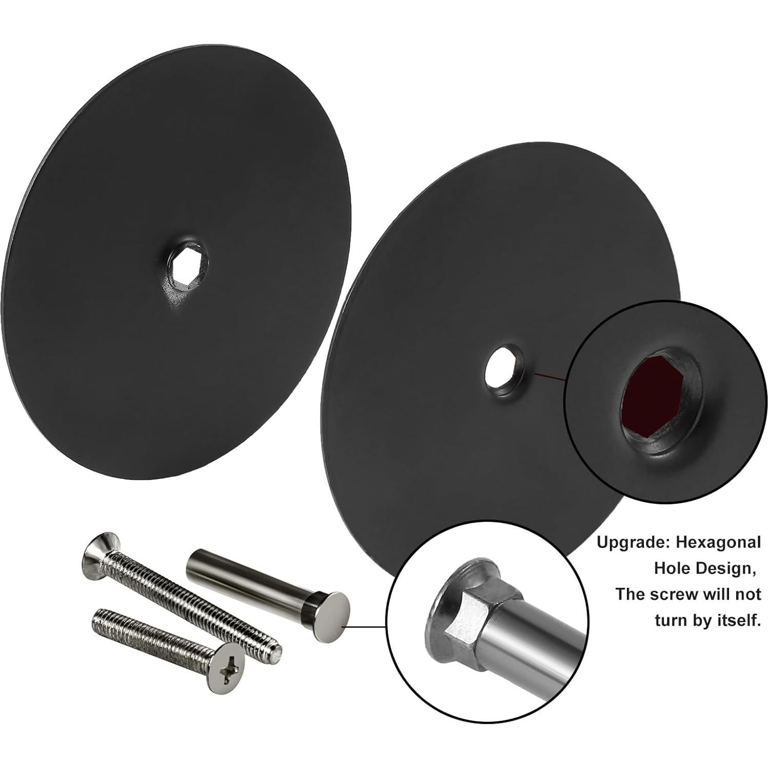 Placa de Cubierta Agujero Puerta Naubea 2.5" Negro Mate