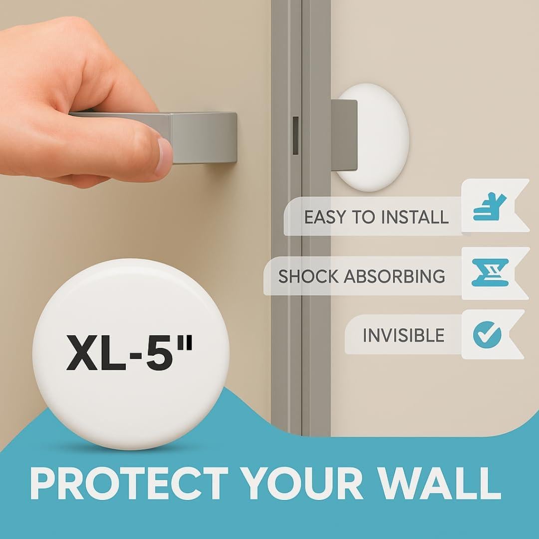 Juego de 3 Topes de Puerta Goma Blanca Tope Más Fuerte 12,7 cm