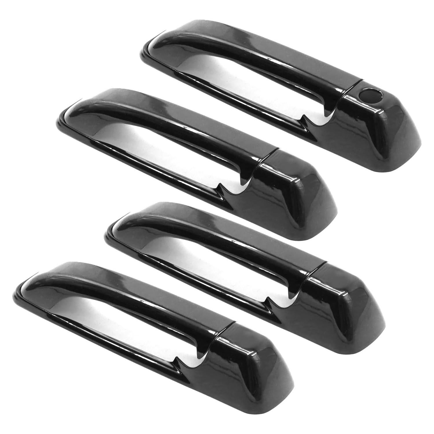 Cubiertas de Manija de Puerta Brillante Negra Anxingo 4 Pcs