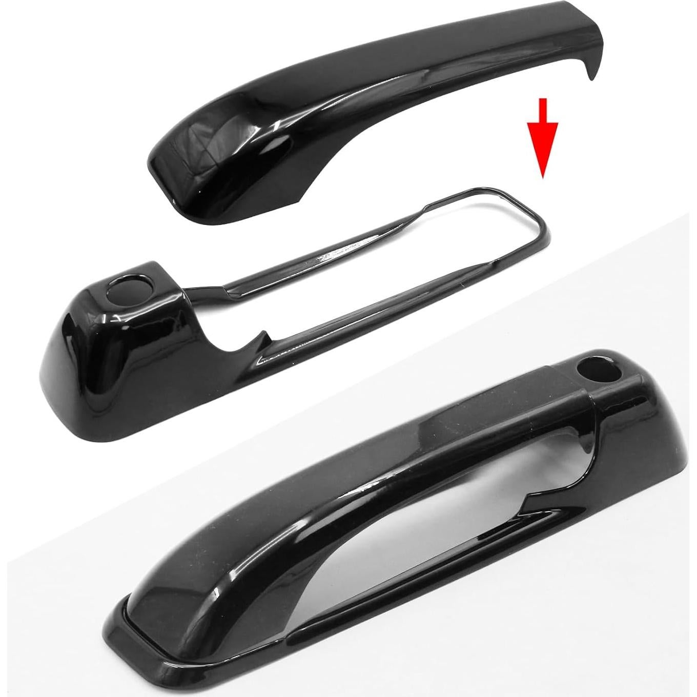 Cubiertas de Manija de Puerta Brillante Negra Anxingo 4 Pcs