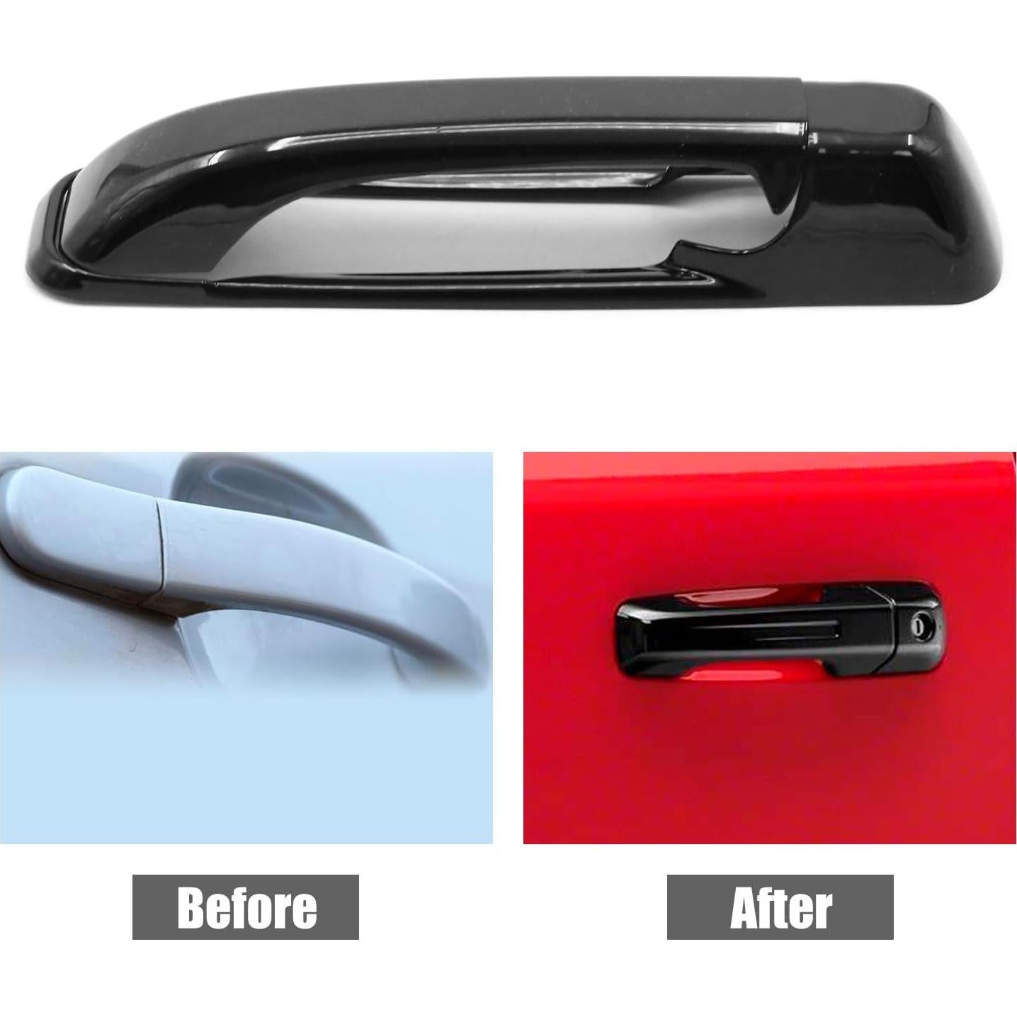 Cubiertas de Manija de Puerta Brillante Negra Anxingo 4 Pcs