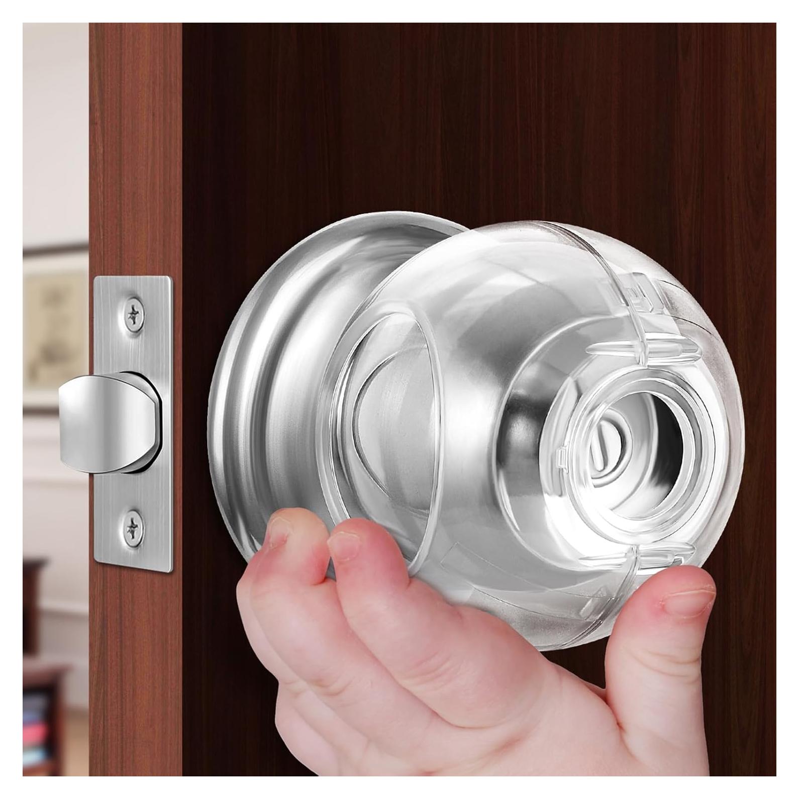 Cubierta de Seguridad para Perillas de Puerta Transparentes - 4 Unidades