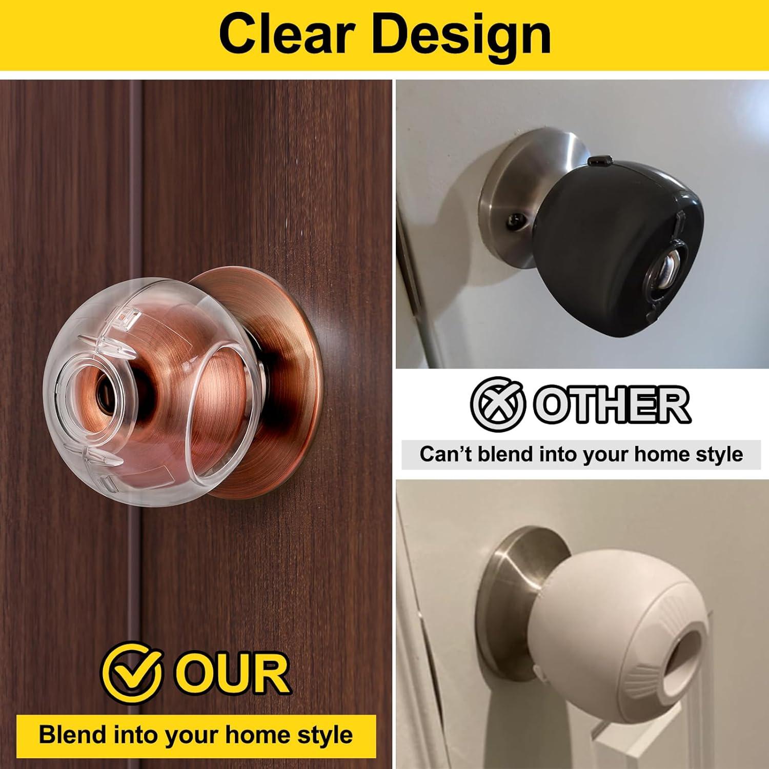 Cubierta de Seguridad para Perillas de Puerta Transparentes - 4 Unidades