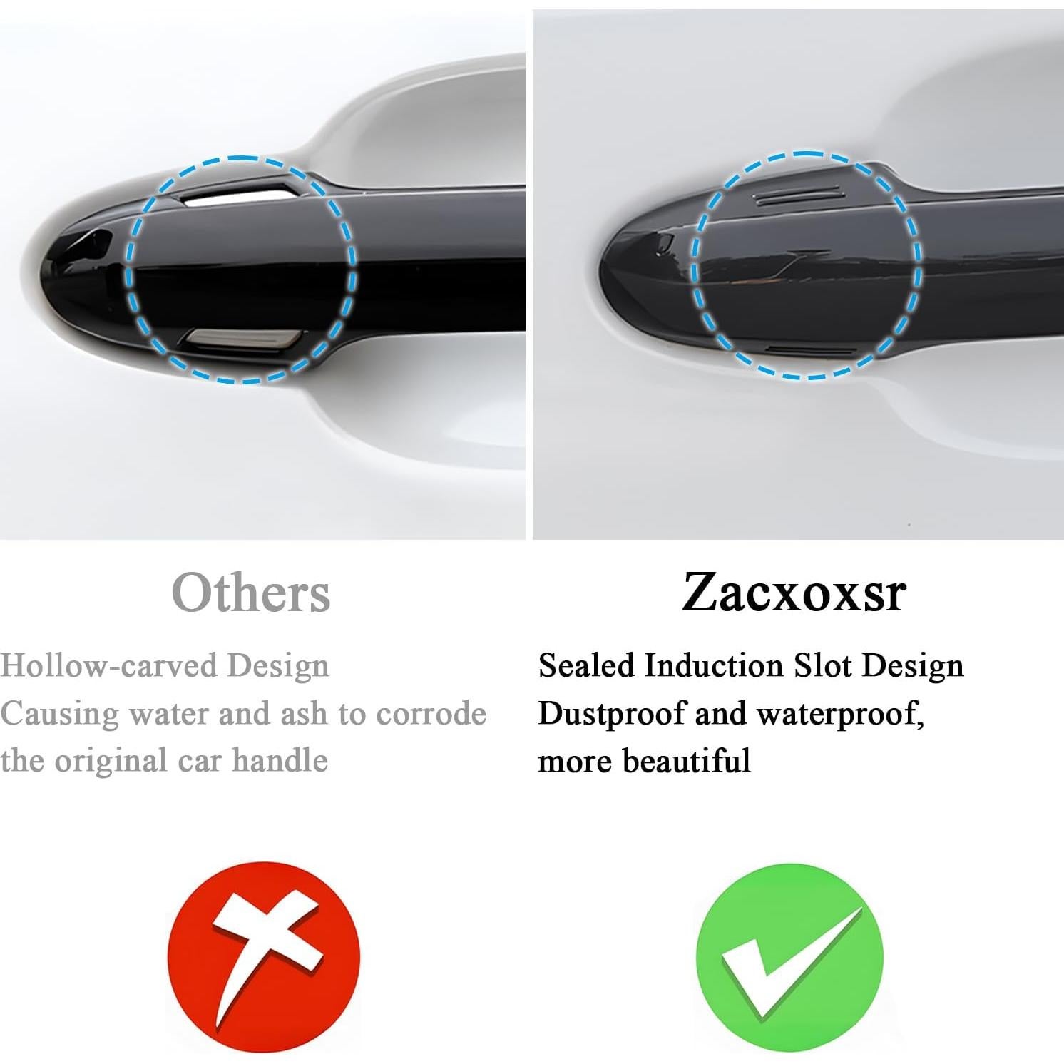 Protector Manija Puerta Auto Zacxoxsr Negro Brillante