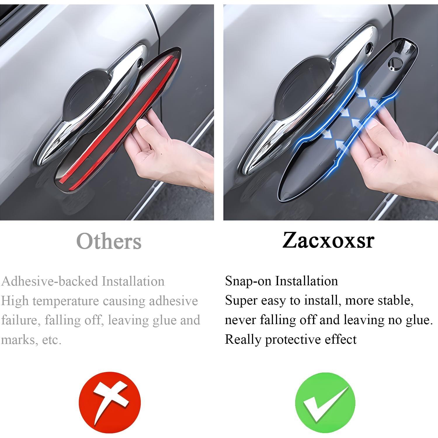 Protector Manija Puerta Auto Zacxoxsr Negro Brillante