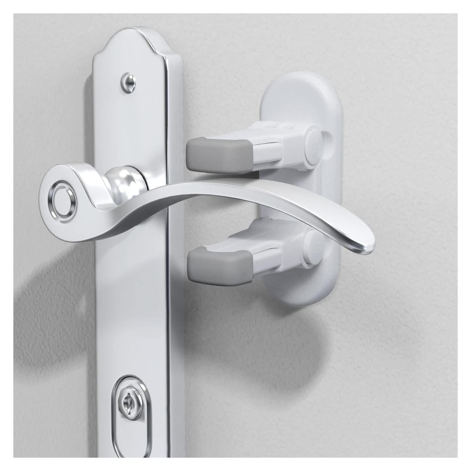 Cerradura de Palanca para Puerta 3 Piezas Gris Seguridad Infantil