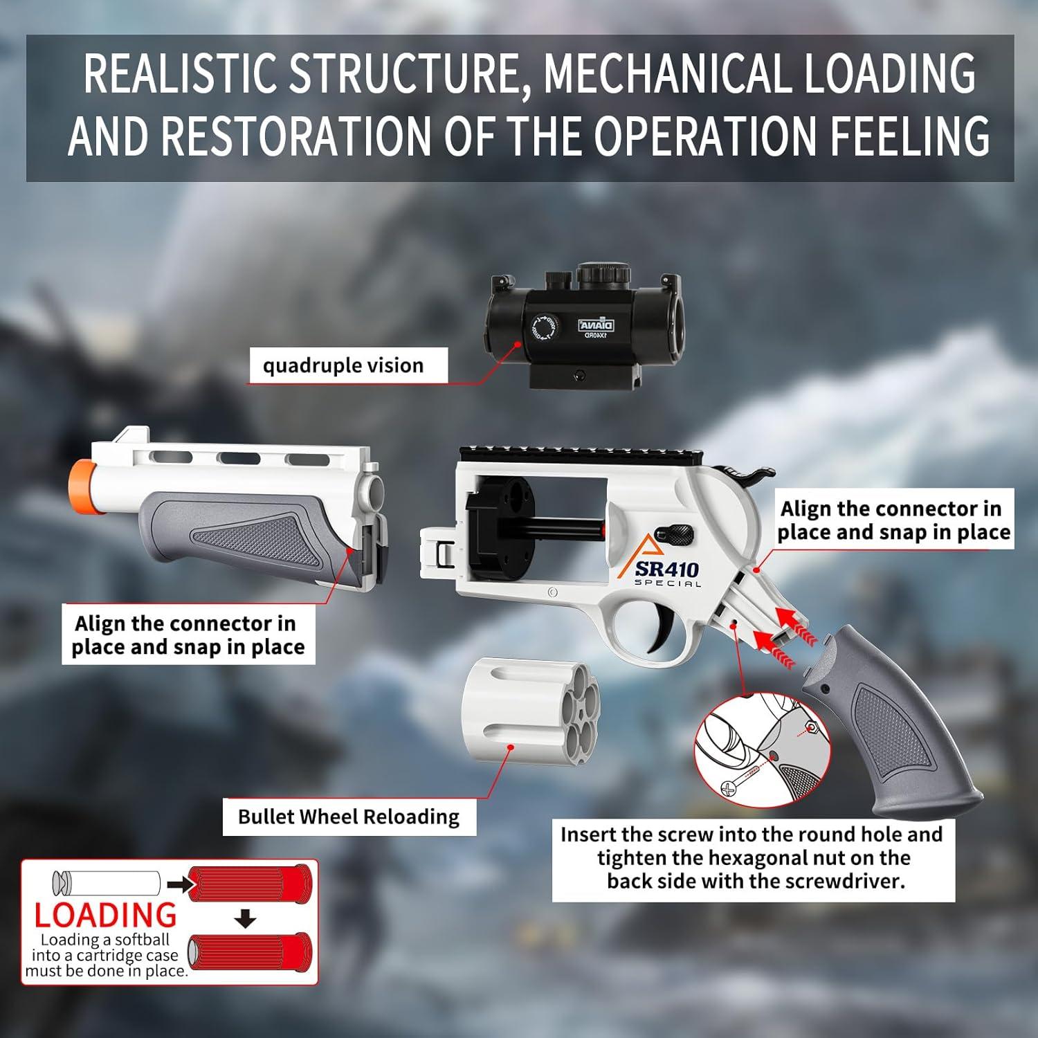 Pistola de Juguete DWMTGS Grizzly con 20 Dardos de Espuma