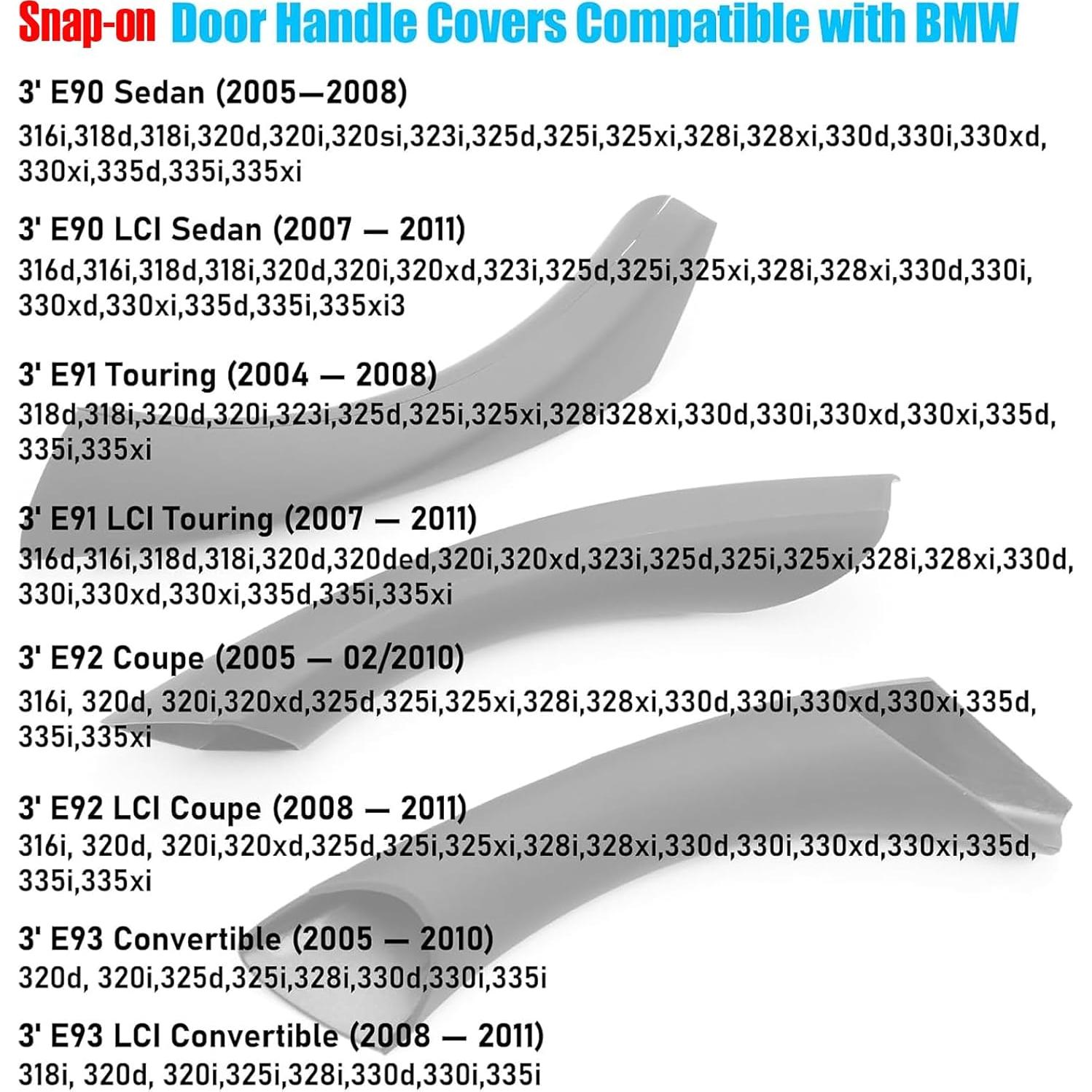 Cubiertas de Manijas de Puerta Jaronx para BMW E90 E91 6PCS