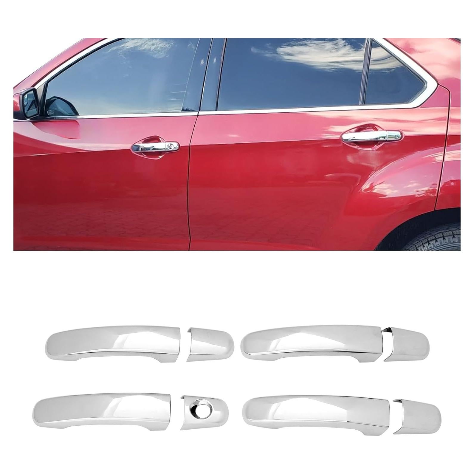 Cubiertas de Manijas de Puerta Cromadas IKON MOTORSPORTS 8 PCS