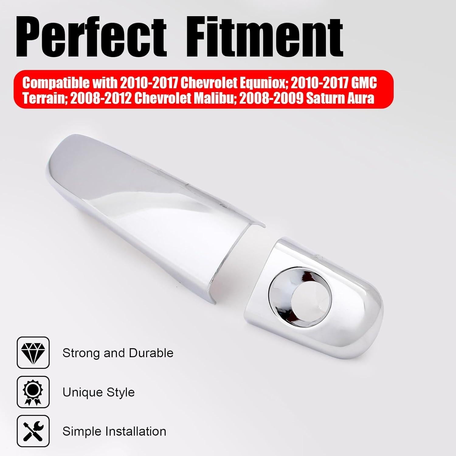 Cubiertas de Manijas de Puerta Cromadas IKON MOTORSPORTS 8 PCS