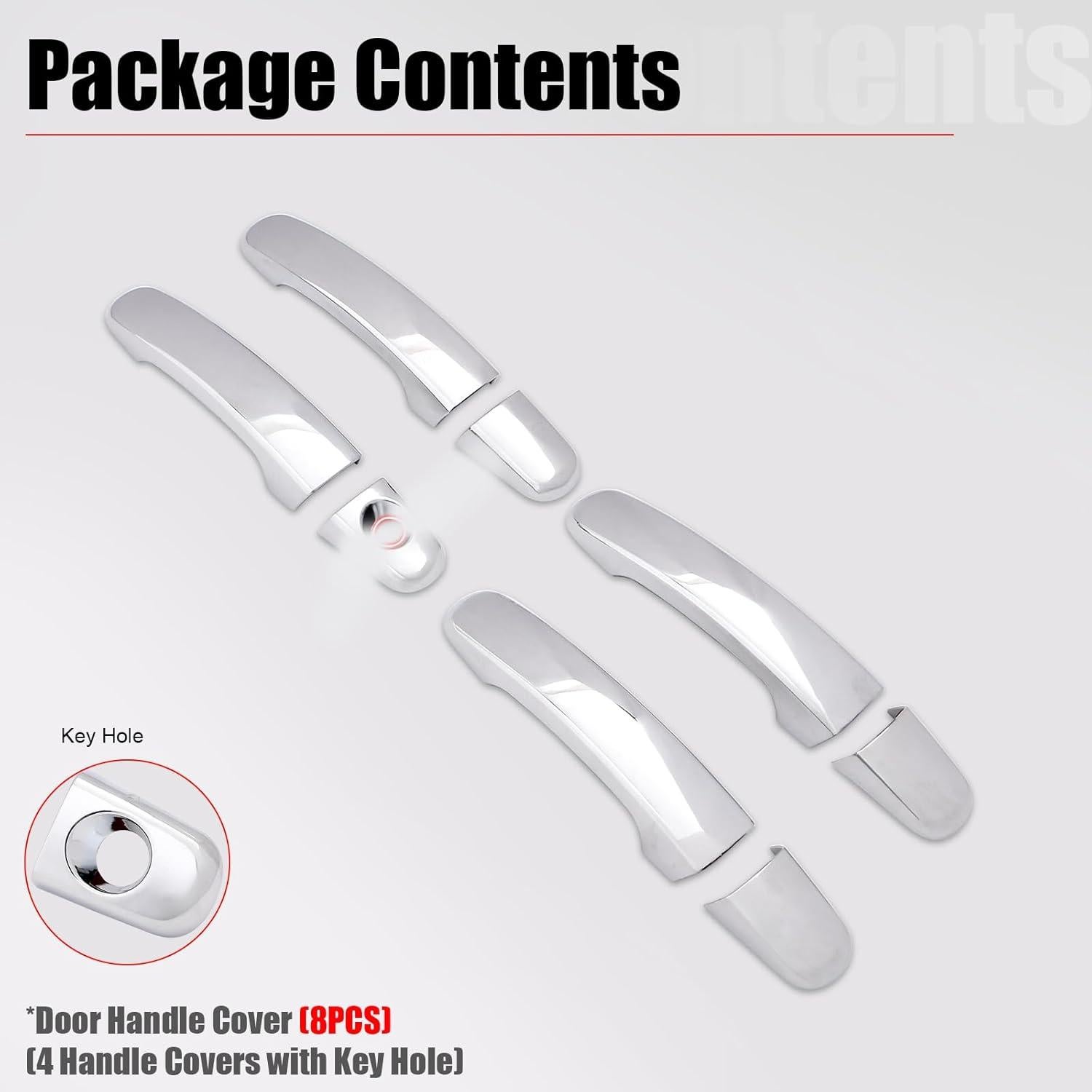 Cubiertas de Manijas de Puerta Cromadas IKON MOTORSPORTS 8 PCS