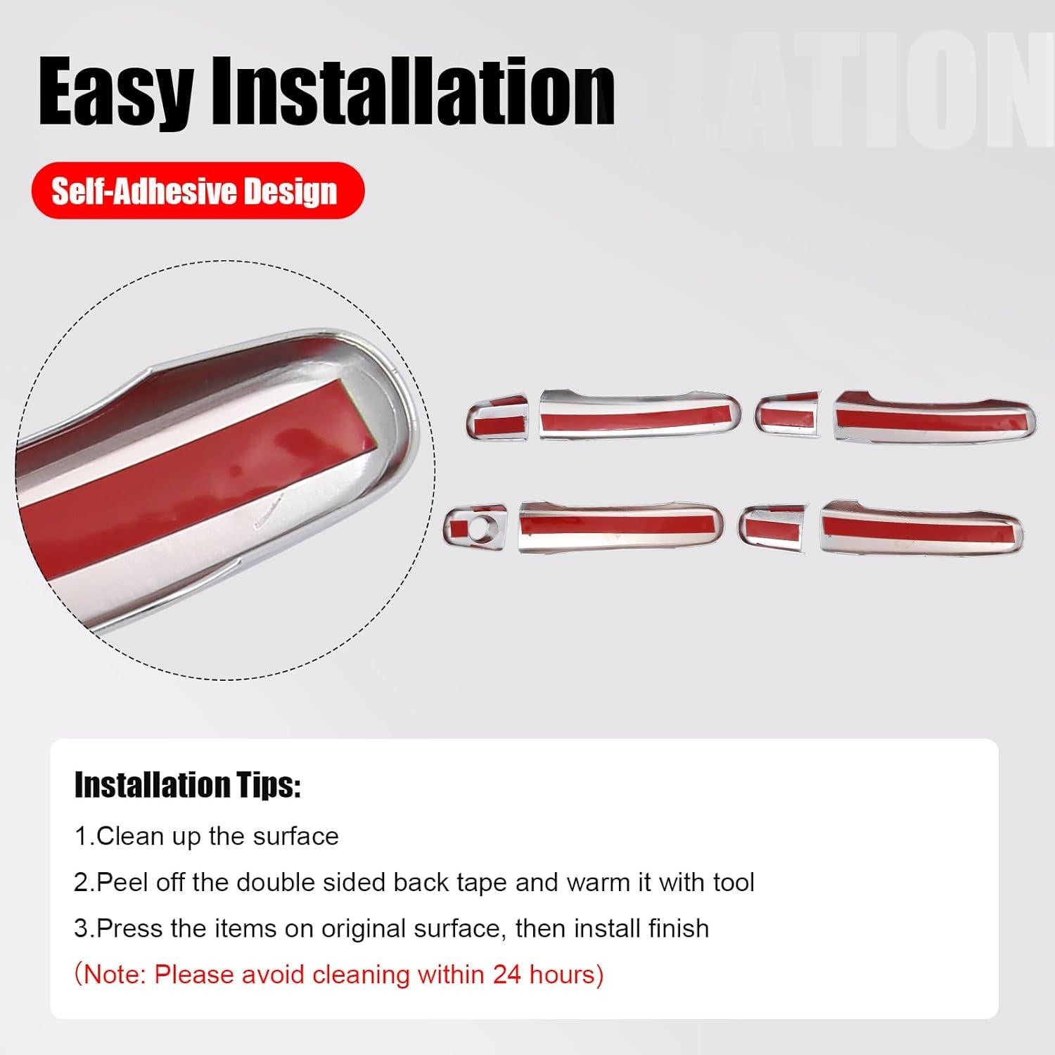 Cubiertas de Manijas de Puerta Cromadas IKON MOTORSPORTS 8 PCS