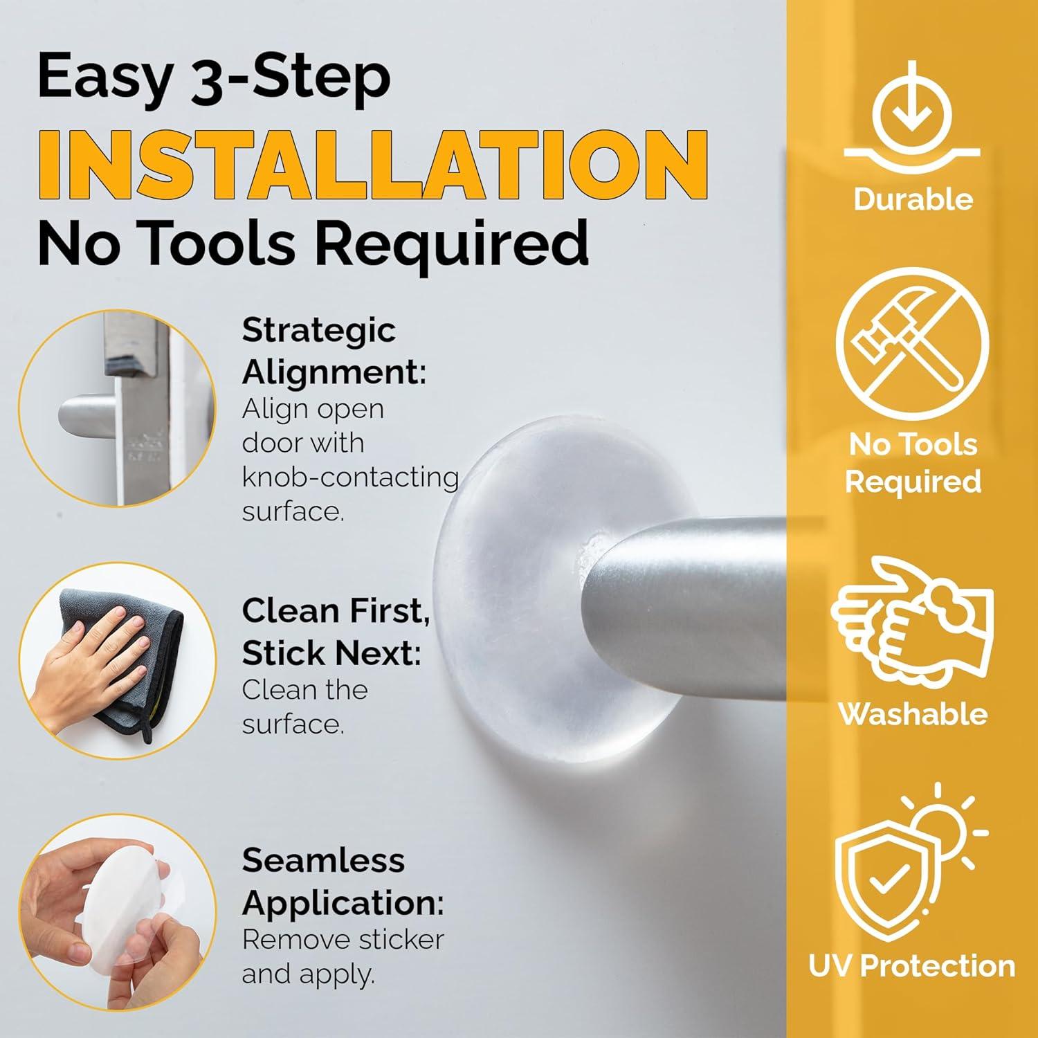 Protector de Pared Ducki | 4 Tapones de Goma Transparentes